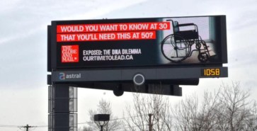 Advertisement supporting the Globe & Mail's recent "DNA Dilemma" series. 